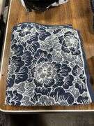Blue & White Plush Bath Mat, (3) Floral Bath Towels, & 4pk Green Hand Towels