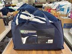Charisma 3pc King Quilt Set - Blue & White