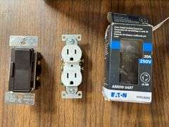 Assorted Light & Fan Switches, Power Outlets & Digital Wall Timers