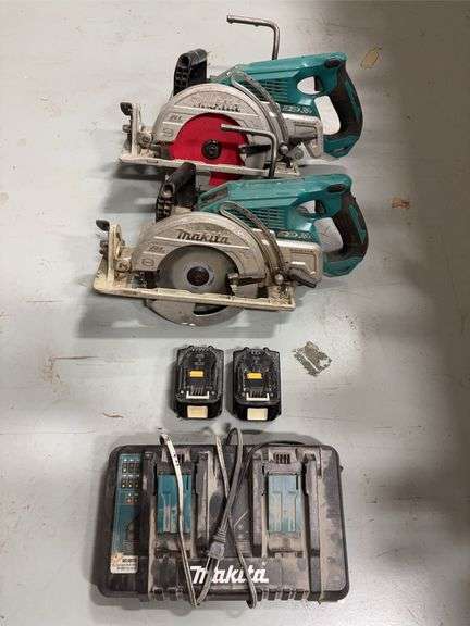 (2) Makita 36v XSR01 Cordless Circular Saws w/ (2) Batteries & Charger *Tested/Works