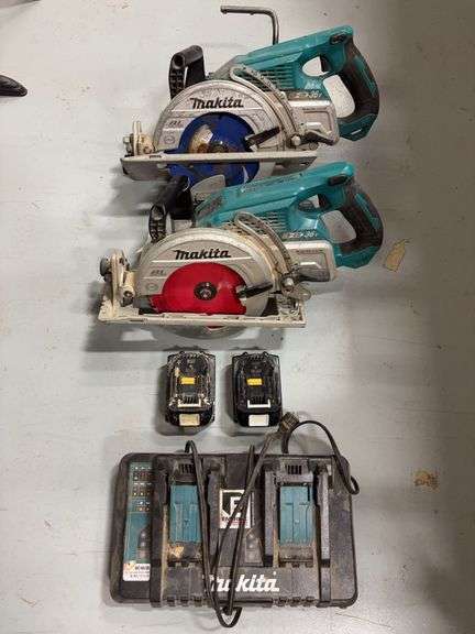 (2) Makita 36v XSR01 Cordless Circular Saws w/ (2) Batteries & Charger *Tested/Works
