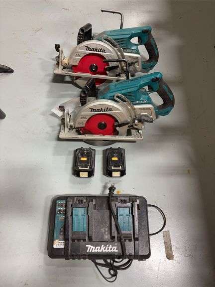 (2) Makita 36v XSR01 Cordless Circular Saws w/ (2) Batteries & Charger *Tested/Works