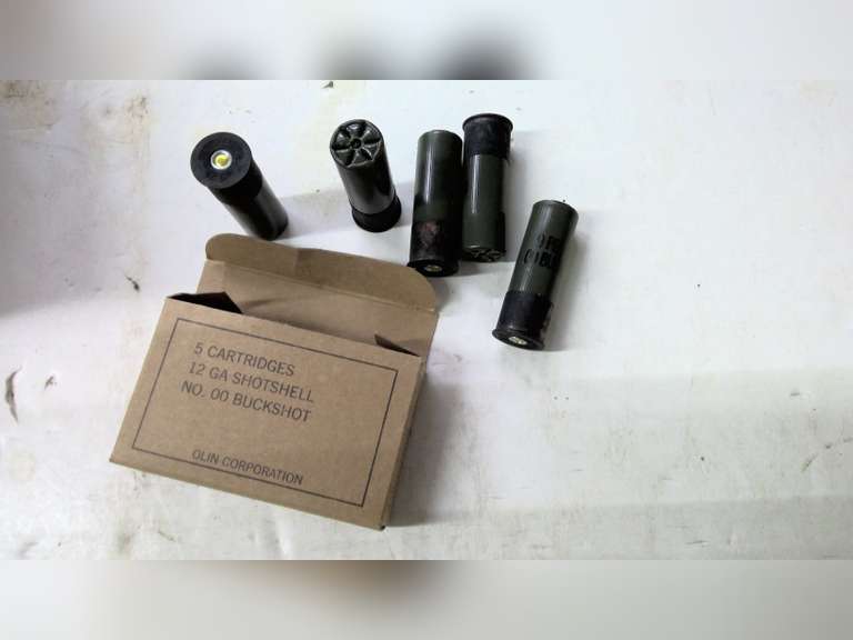 5 CARTRIDGES, 12 GA SHOTSHELL, NO 00 BUCKSHOT