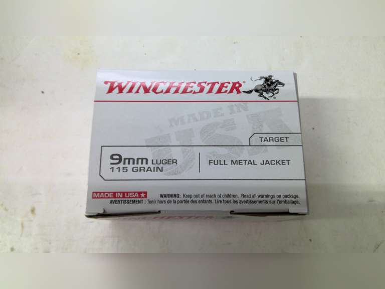 WINCHESTER 9MM LUGER 115 GRAIN, FULL METAL JACKET, 100 ROUND VALUE PACK