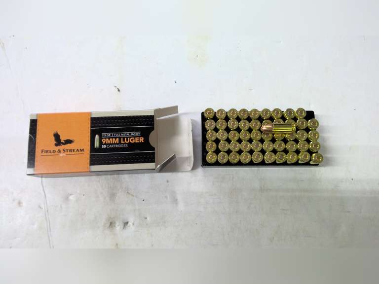 FIELD AND STREAM 9MM AMMO, 50 ROUNDS