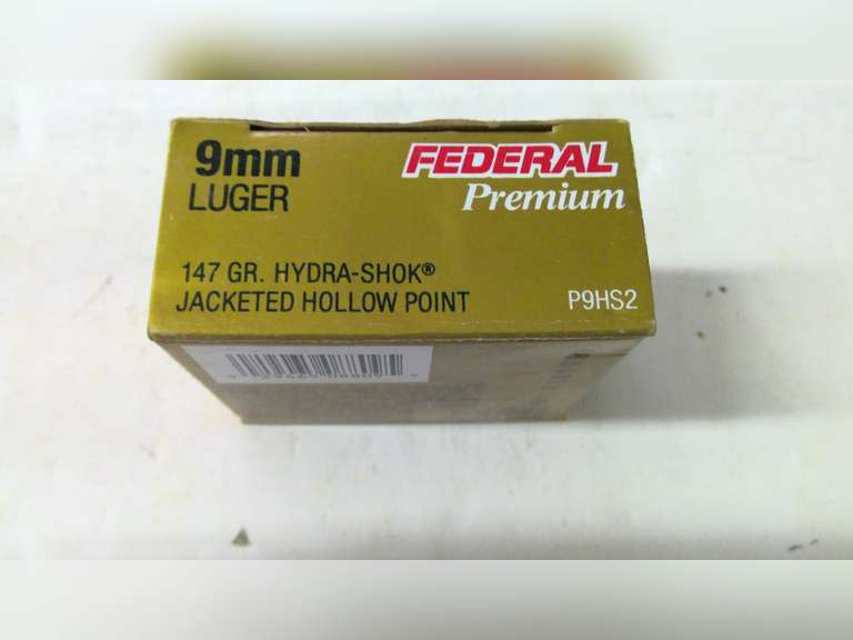 FEDERAL 9MM LUGER, 147 GRAIN, PISTOL CARTRIDGES