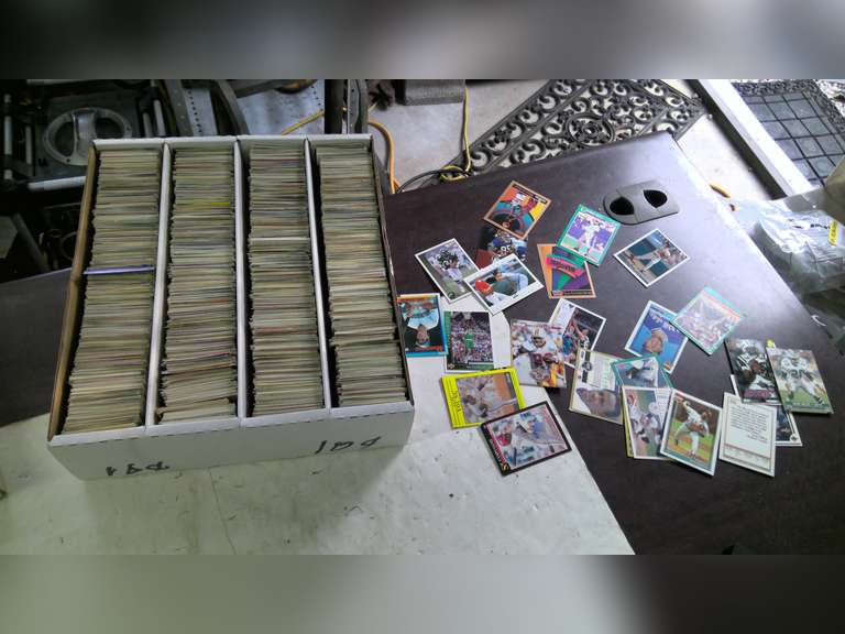 BOX OF MIXED TRADING CARDS, FOOTBALL, BASEBALL, BASKETBALL