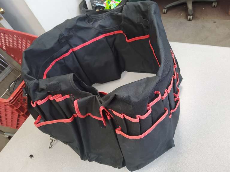 WRAP AROUND TOOL CARRIER FOR GARBAGE CAN, BIGGER THAN 5 GALLON BUCKET