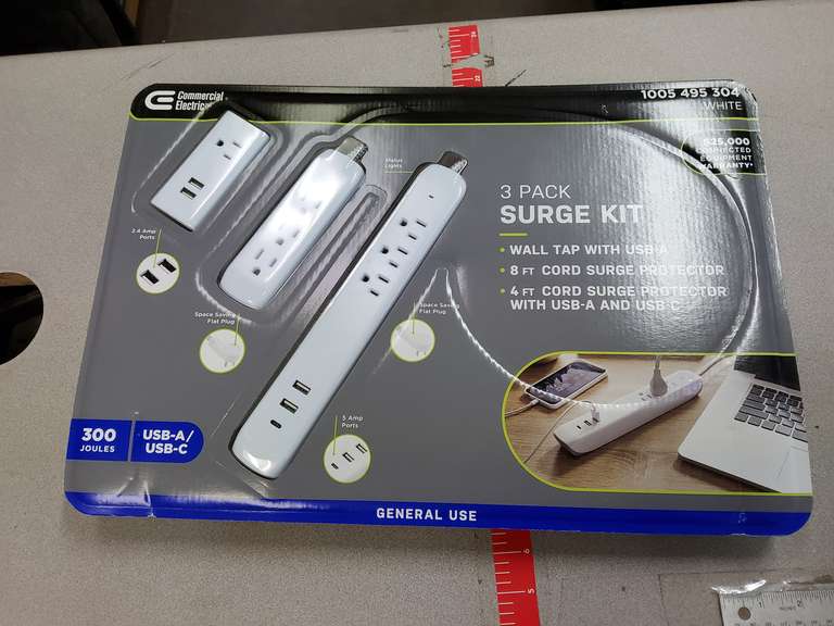NEW SURGE PROTECTOR KIT, NEW POWER CUBE, NEW 55 FT EXTENSION CORD