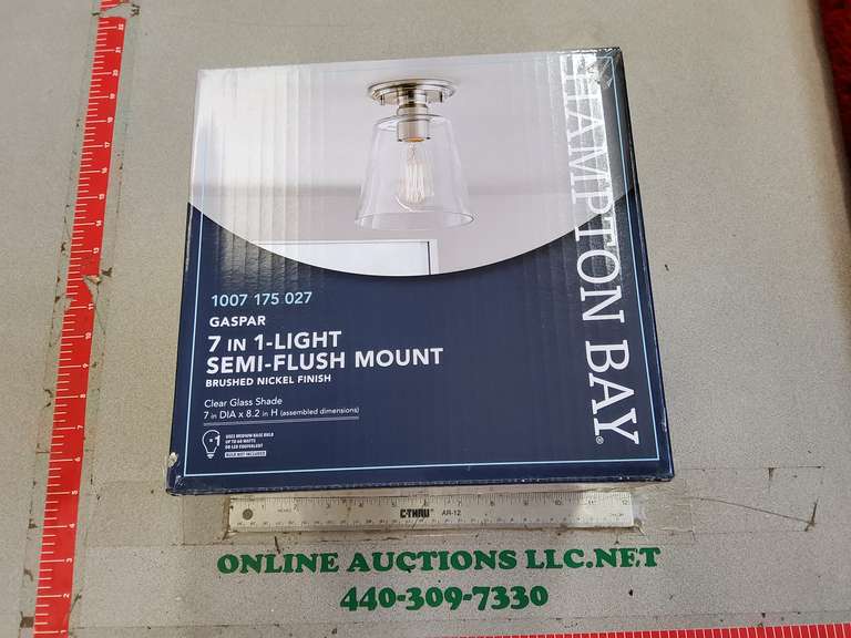 NEW SEMI-FLUSH MOUNT LIGHT IN BRUSHED NICKLE