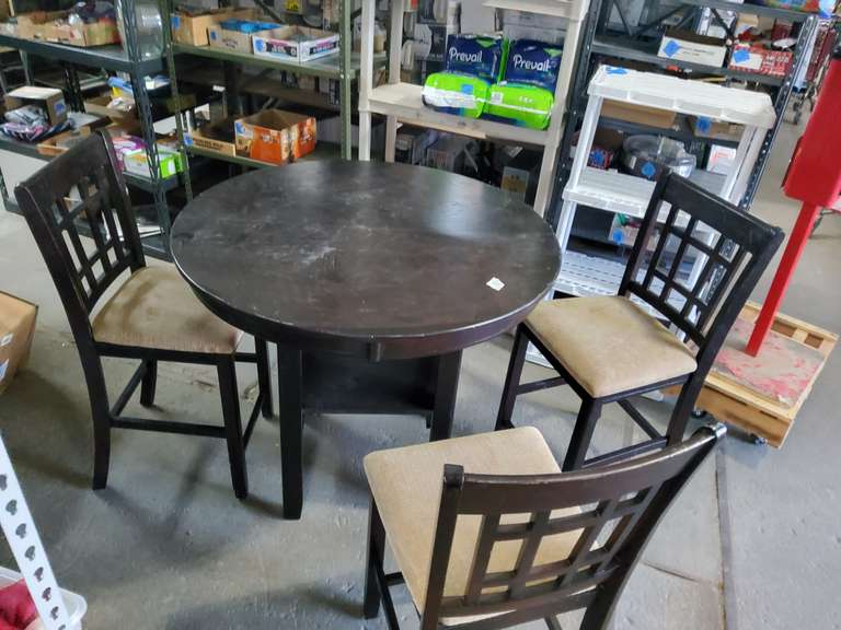TALL TABLE AND 3 CHAIRS