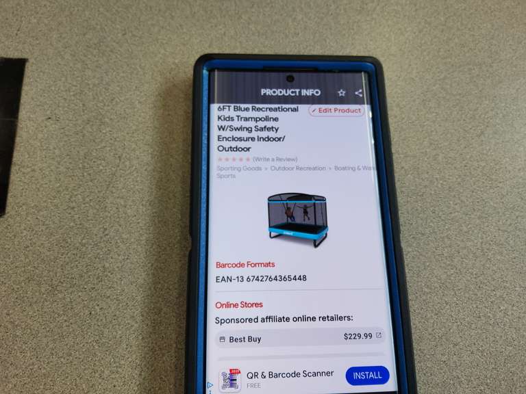 6 FOOT KIDS TRAMPOLINE WITH SWING