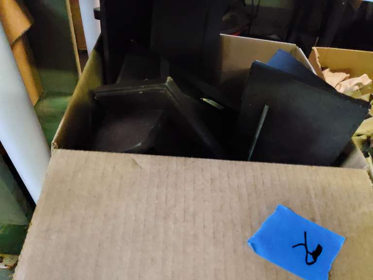 BOX OF SMALL SHELVES