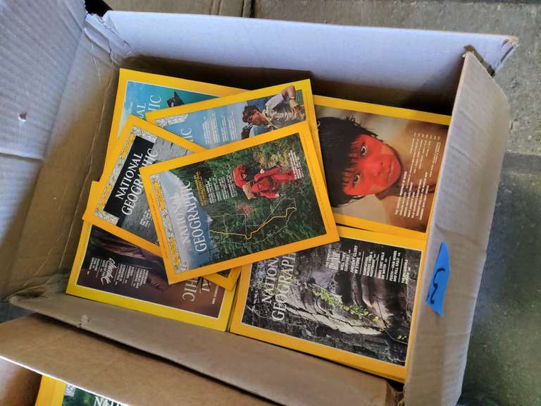 BOX OF NATIONAL GEOGRAPHIC MAGAZINES
