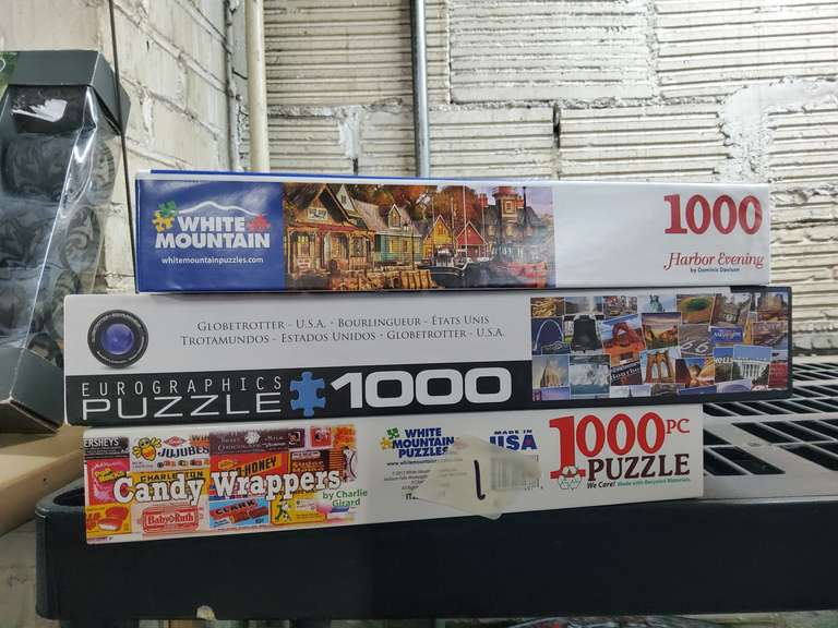 PUZZLES, CRAFT SUPPLIES AND MIRROR