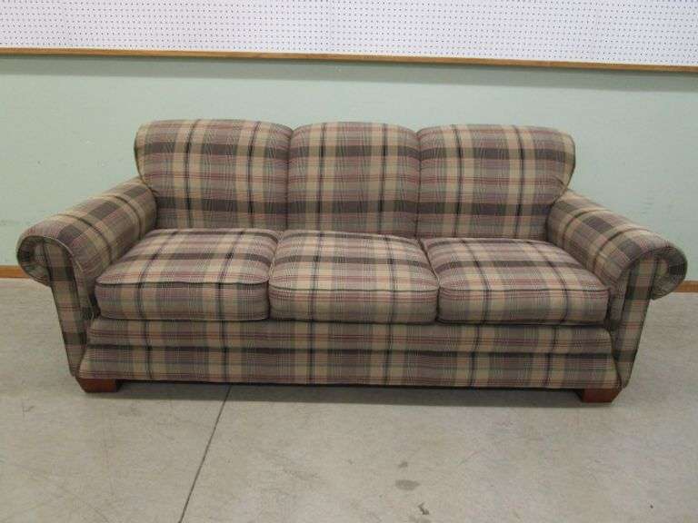 Lazy Boy Tan Plaid Sofa