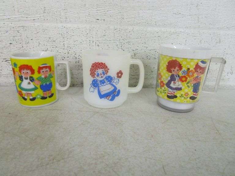 Raggedy Ann/Andy Bowls, Cups, Plate, Cookie Cutters
