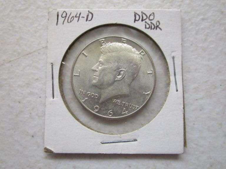1964-D Kennedy Silver Half Dollar DDO/DDR