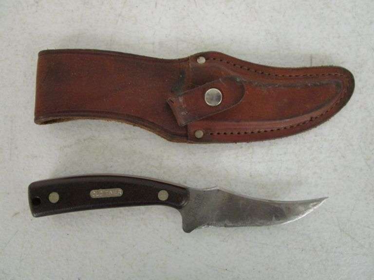 Schrade old timer 152 sharpfinger knife w sheath oberman auctions