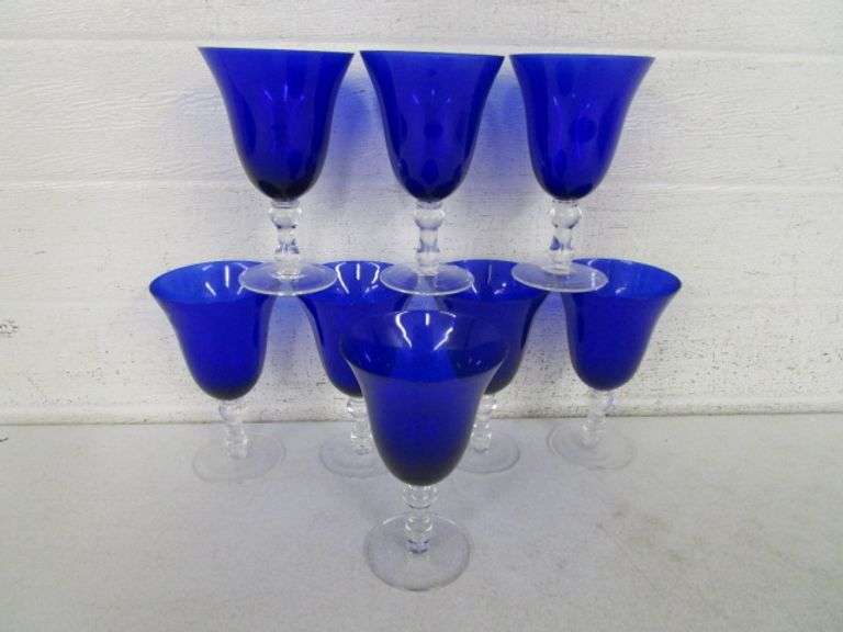 8 - Cobalt Blue Water Goblets