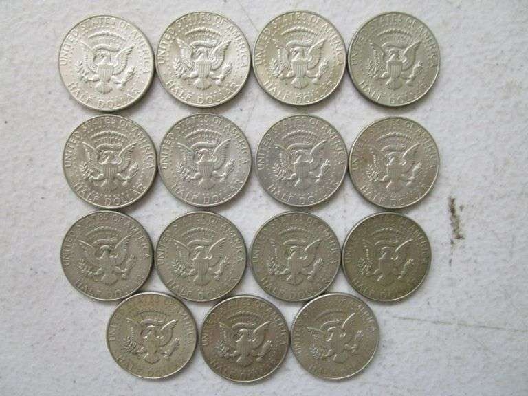 15 - 1968-D Kennedy Silver Half Dollars