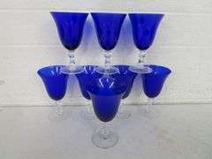 8 - Cobalt Blue Water Goblets