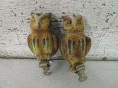 29 - Porcelain, Pottery, Brass & Wood Owl Figurines
