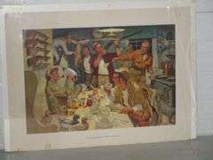 1954 Western-Winchester Hunting Cabin Scene Print
