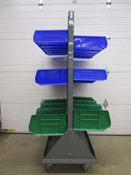 Uline Steel Rolling Parts Organizer w/26 Bins