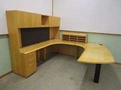 Maple U Shaped Office Desk