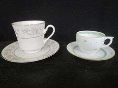 Chicken Measuring Cups, 2 - Cups w/Saucers, Berkeley Rose Cream & Sugar