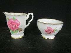 Chicken Measuring Cups, 2 - Cups w/Saucers, Berkeley Rose Cream & Sugar