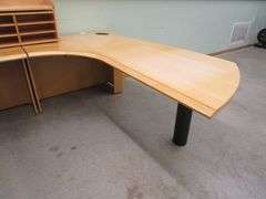 Maple U Shaped Office Desk