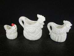 Chicken Measuring Cups, 2 - Cups w/Saucers, Berkeley Rose Cream & Sugar