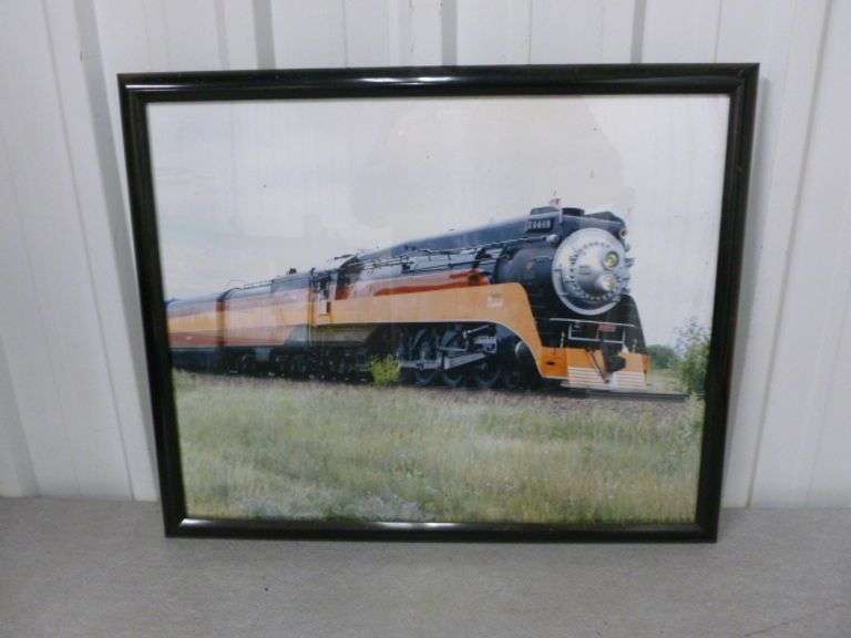 Locomotive Themed Framed Picture - 17" x 21"