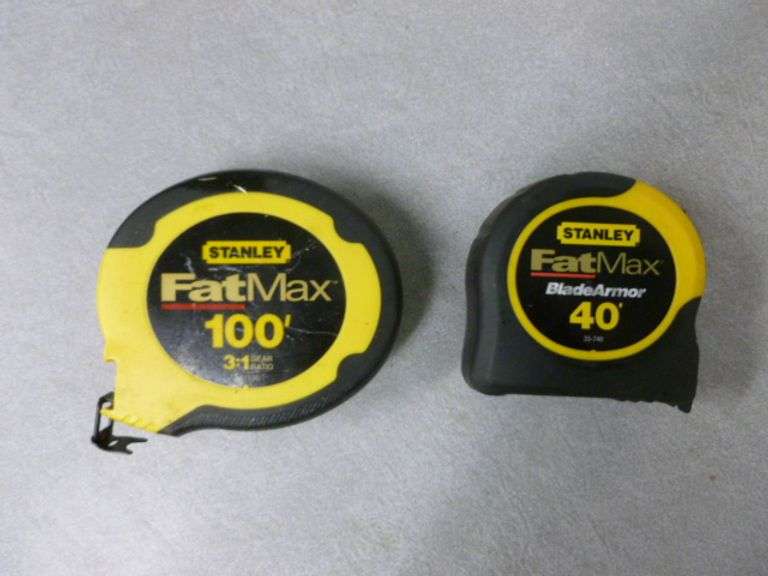 (2) Stanley Fat Max Tape Measures 40 Ft & 100 Ft