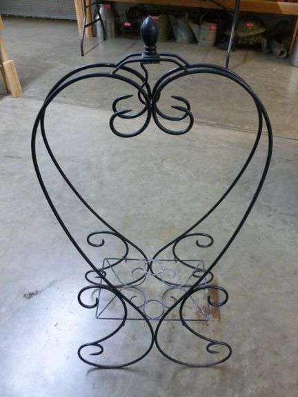 Heart Themed Looped Metal / Plant Stand - Folds Up 41" H
