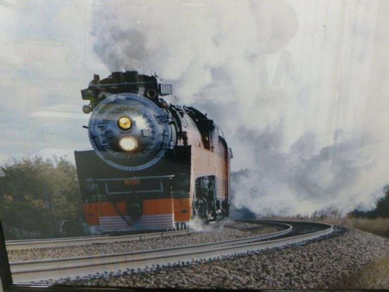 Locomotive Themed Framed Picture - 16" x 20"
