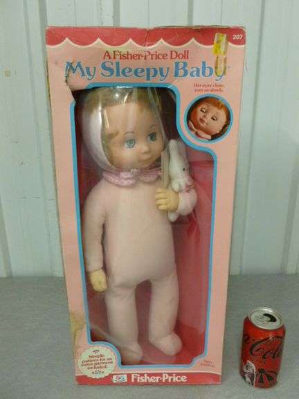 Vintage 1979 Fisher Price - My Sleepy baby Doll No. 207 - 19" H