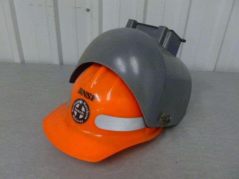 Northern Rider Helmet Burlington Northern Railroad Marked Safety Helmet / Welding Helmet ...