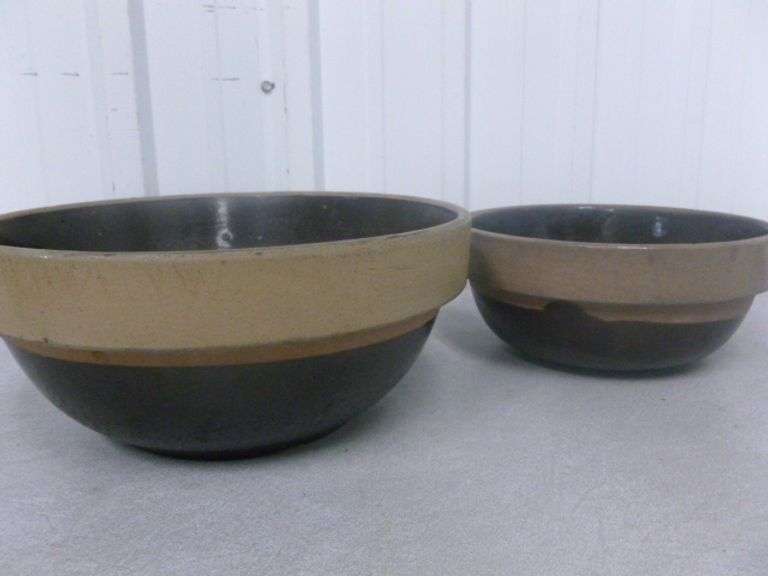 Group Of (2) Vintage Crock Bowls