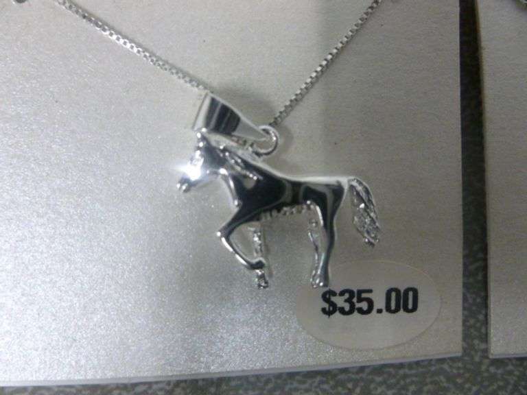 Group Of (2) New Sterling Silver Marked Necklaces
