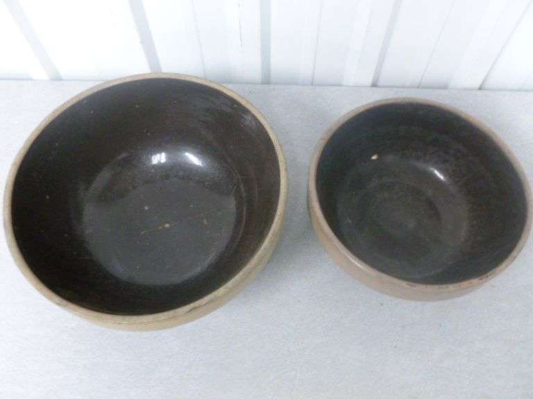 Group Of (2) Vintage Crock Bowls