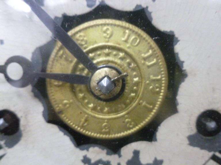 Antique Jerome Mantle Clock With Pendulum & Key