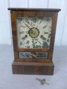 Antique Jerome Mantle Clock With Pendulum & Key