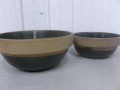 Group Of (2) Vintage Crock Bowls