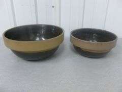Group Of (2) Vintage Crock Bowls