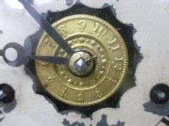 Antique Jerome Mantle Clock With Pendulum & Key
