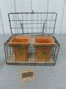 New Autumn Harvest Candle Set With Metal Carry Basket