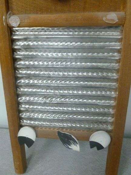 Cow Themed Washboard Decoration - 16" L